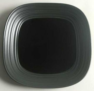 Mikasa Swirl Square Black Dinner Plate, Fine China Dinnerware   All Black,Emboss