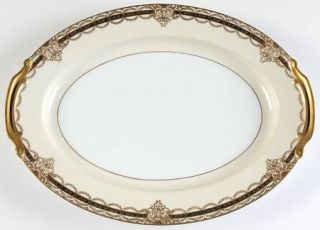 Noritake Gacahad Black (Patent #103004) 13 Oval Serving Platter, Fine China Din