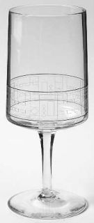Lenox Modern Profile (Platinum Trim) Water Goblet   Etched/Platinum Bandaround D