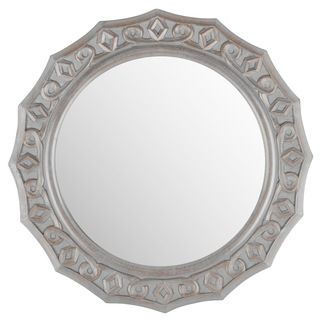 Safavieh Gossamer Lace Grey Mirror (Grey Materials MDF and glassFinish Grey Dimensions 24 inches high x 25 inches wide x 0.79 inches deepMirror Only Dimensions 18 inches diameterThis product will ship to you in 1 box.Furniture arrives fully assembled 