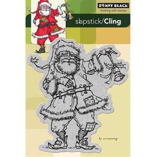 Penny Black Ragged Santa Cling Rubber Stamp (BlackMaterials AcrylicDimensions 4 inches high x 6 inches wide )