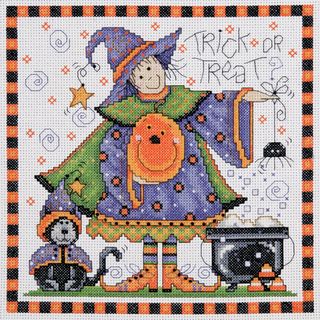 Trick Or Treat Counted Cross Stitch Kit 8x8 14 Count