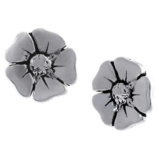 Journee Collection Sterling Silver Flower Stud Earrings   Silver