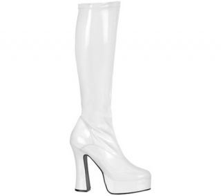 Womens Pleaser Electra 2000Z   White Stretch Patent Boots
