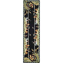 Hand hooked Roosters Black Wool Runner (26 X 12) (blackPattern KitchenTip We recommend the use of a non skid pad to keep the rug in place on smooth surfaces.All rug sizes are approximate. Due to the difference of monitor colors, some rug colors may vary