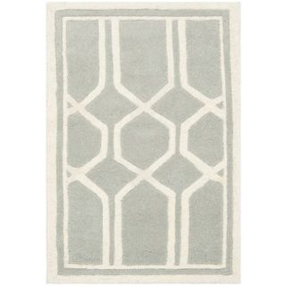 Handmade Moroccan Grey Wool Area Rug (2 X 3)
