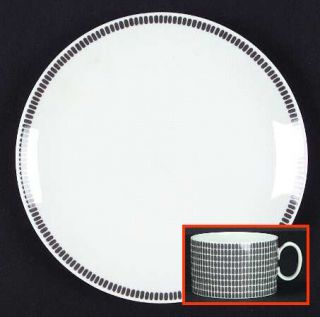 Thomas Onyx Grey Dinner Plate, Fine China Dinnerware   Medallion Shape, Gray Ova