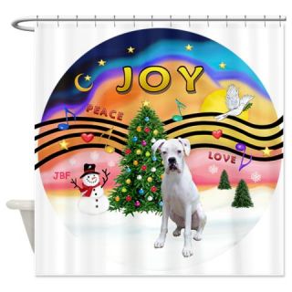  Xmusic2 White Boxer (n) Shower Curtain  Use code FREECART at Checkout
