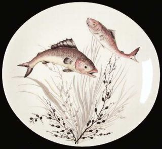 Johnson Brothers Fish (Oval,Cream) Dinner Plate, Fine China Dinnerware   Various