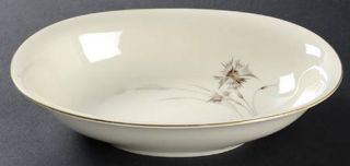 Heinrich   H&C Sepia (White,Gold Trim) 10 Oval Vegetable Bowl, Fine China Dinne