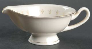 Syracuse First Love Creamer, Fine China Dinnerware   Gold Scroll And Dot Design,