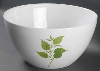 Culinery Herbs 11 Round Serving Bowl, Fine China Dinnerware   Green Herb Leaf M