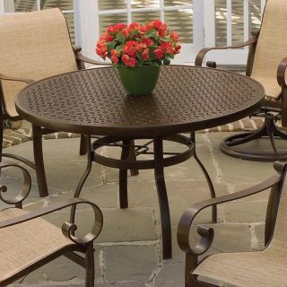 Woodard Deluxe 48 in. Round Umbrella Table with Lattice Patterned Top  
