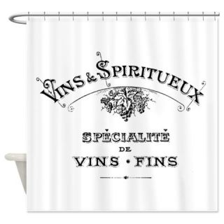  Vintage French Wines & Spirits Shower Curtain  Use code FREECART at Checkout