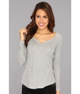 DKNY Jeans Ease Comfy Henley Womens Long Sleeve Pullover (Gray)