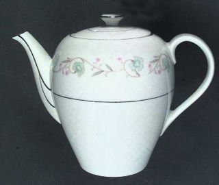 Fine China of Japan English Garden (Platinum) Teapot & Lid, Fine China Dinnerwar