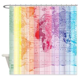  Rainbow World Map Shower Curtain  Use code FREECART at Checkout