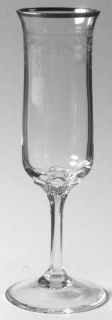 Lenox Lace Point (Platinum Trim) Fluted Champagne   Etched              Platinum