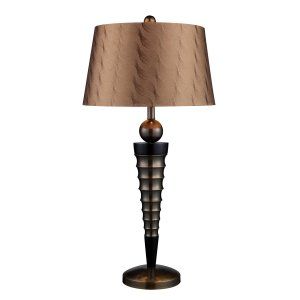 Dimond Lighting DMD D1738 Laurie Table Lamp with Bronze Tone On Tone Faux Silk S