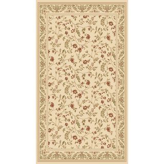 Woven Traditional Cream Floral Rug (4 X 53)
