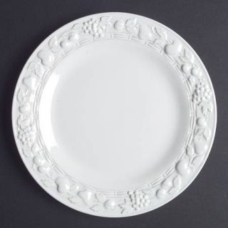 Alacarte Fruit Arbor Dinner Plate, Fine China Dinnerware   All White, Embossed F