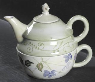 Tracy Porter Evelyn Individual Teapot & Lid with Cup, Fine China Dinnerware   Fl