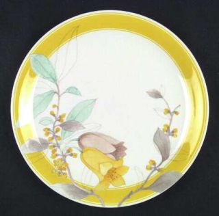 Studio Nova Cinderella Dinner Plate, Fine China Dinnerware   Brown & Yellow Flow