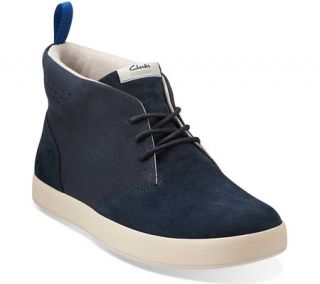 Mens Clarks Tanner Mid   Navy Suede Lace Up Shoes