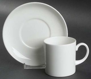 Wedgwood Inspiration White Can Shape Demitasse Cup and Saucer Set, Fine China Di