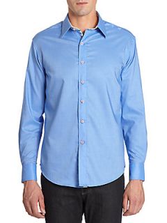 Bay Shore Cotton Button Front Shirt   Blue