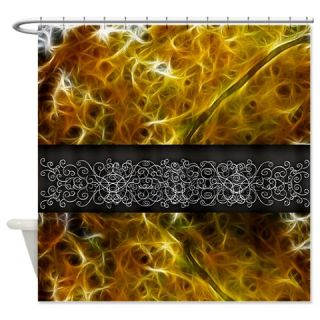  Golden Abstract Shower Curtain  Use code FREECART at Checkout