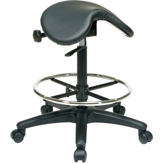 Office Star Products Work Smart Backless Drafting Saddle Seat Stool (BlackWeight capacity 250 poundsDimensions 35.25 inches high x 22.5 inches wide x 25.5 inches deepSeat dimensions 18 inches wide x 16 inches deep x 2 inches thickSeat height 35 inches