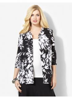 Catherines Plus Size Floral Artistry Jacket   Womens Size 1X, Black