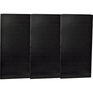 Wall Control Industrial Metal Pegboard   Black, Three 16in. x 32in. Panels,
