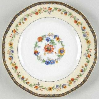 Haviland Chateaudun Dinner Plate, Fine China Dinnerware   Theo,Floral Ring Rim&