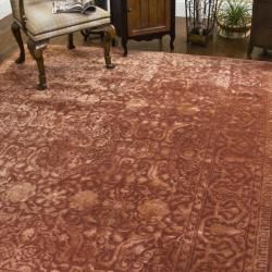 Handmade Silk Road Majestic Rust N. Z. Wool Rug (96 X 136)