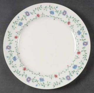 Oneida Amelia Salad Plate, Fine China Dinnerware   Purple,Blue&Red Flowers,Green