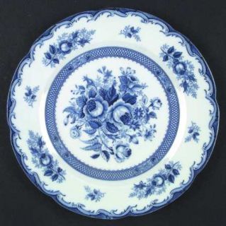 Lipper & Mann (L & M) Blue Rose Dinner Plate, Fine China Dinnerware   Blue Flowe