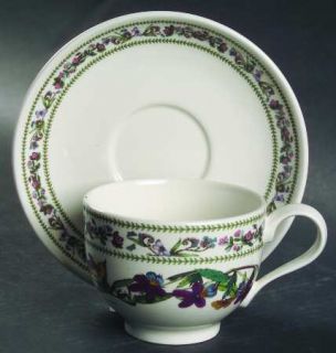 Portmeirion Variations Traditional Footed Cup & Saucer Set, Fine China Dinnerwar