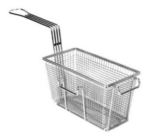 Franklin Machine Twin Fry Basket w/ Right & Front Hooks, Nickel Plated, 9.39x4.88x4.39 in