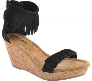 Womens Minnetonka Nicki   Black Suede Casual Shoes