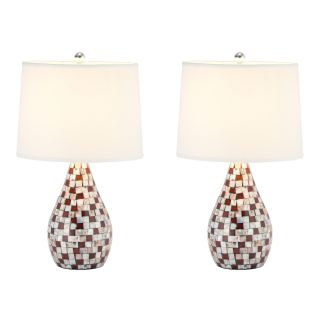 Indoor 1 light Mother Of Pearl Brown Table Lamps (set Of 2)