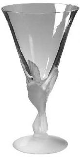 Sasaki Wings Water Goblet   Frosted Wings Stem, Clear Bowl