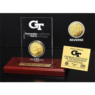 Georgia Tech Gold Coin Etched Acrylic (MultiDimensions 9 inches long x 7 inches wide x 2 inches highWeight 1 poundsLimited edition of 5000Officially licensed by CLCProudly made in the U.S.A. by the Highland Mint )