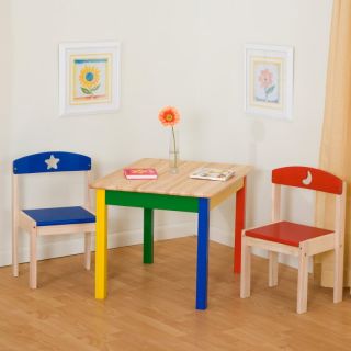 Guidecraft Moon and Stars Table and Chair Set Multicolor   G98041