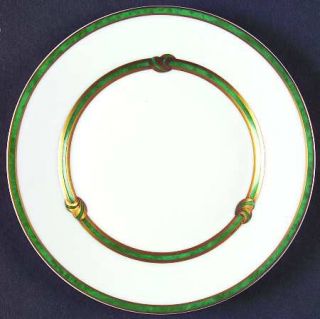 Christofle Ruban Vert Bread & Butter Plate, Fine China Dinnerware   Green Bands,