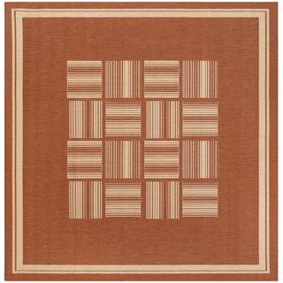 Recife Bistro Terracotta/ Natural Rug (86 X 86) (TerracottaSecondary colors NaturalPattern GeometricTip We recommend the use of a non skid pad to keep the rug in place on smooth surfaces.All rug sizes are approximate. Due to the difference of monitor c