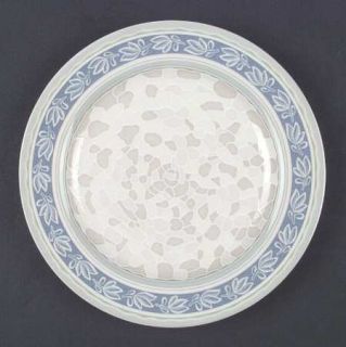 Oneida Garden Path Salad Plate, Fine China Dinnerware   Tan Leaves On Blue, Brow