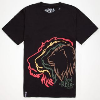 Lion Rock Mens T Shirt Black In Sizes Medium, Small, Large, X Large, Xxx La