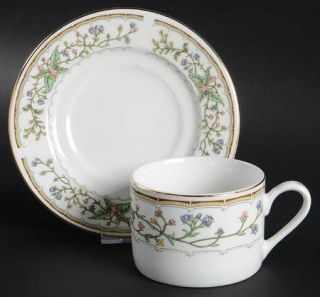 Farberware Wellesley Flat Cup & Saucer Set, Fine China Dinnerware   Fine China,